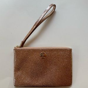 Kate Spade sparkly rose gold wristlet